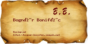 Bognár Bonifác névjegykártya
