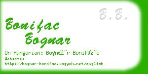 bonifac bognar business card